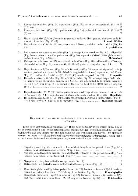 Contribución al estudio taxonómico de Ranunculus L. subgen ...