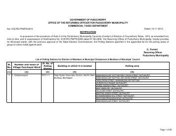 Pondicherry Municipality - State Election Commission, Government ...