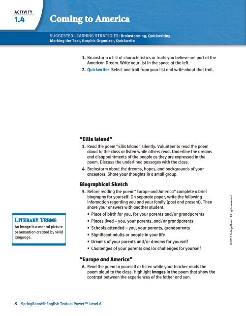 Activity 1.4 Literary ter