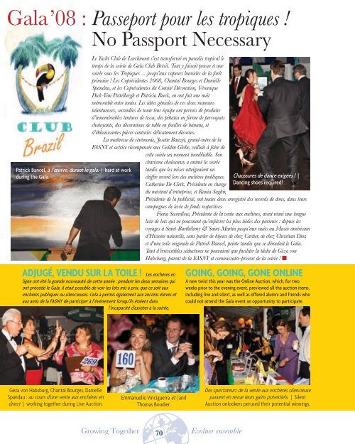 Page 70 Le Gala 2008 - Franco-American School of New York