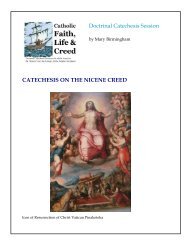 Doctrinal Catechesis Session CATECHESIS ON THE NICENE CREED