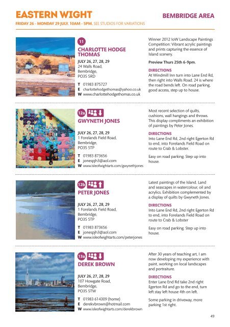 ARTISTS' YEARBOOK 2013 OPEN STUDIOS - Isle of Wight Arts