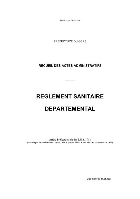 Règlement sanitaire départemental du Gers