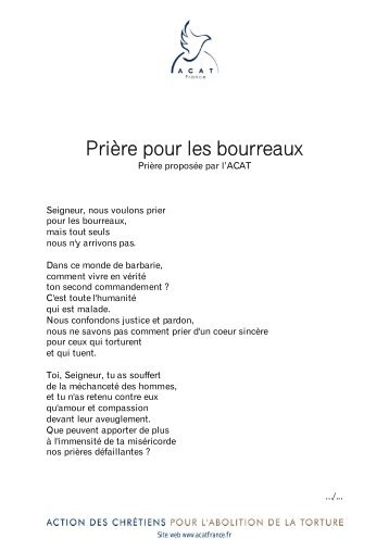 Prière pour les bourreaux - Acat