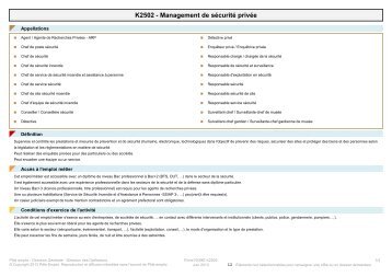 Fiche Rome - K2502 - Management de sécurité privée