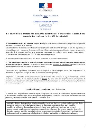 Les dispositions à prendre lors de la prise de ... - CA Chambery