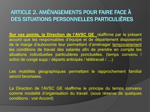 ACCORD SUR L'EQUILIBRE VIE PRIVEE / VIE PROFESSIONNELLE