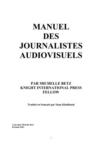 manuel des journalistes audiovisuels - Betz Media Consulting