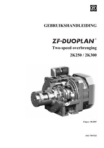 GEBRUIKSHANDLEIDING Two-speed overbrenging 2K250 / 2K300