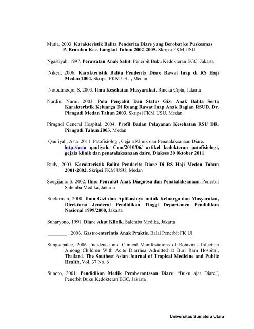 DAFTAR PUSTAKA Depkes RI, 1999. Pedoman dan Tata Laksana ...