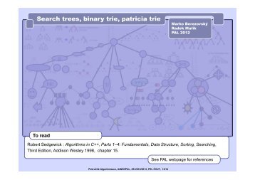 Search trees, binary trie, patricia trie