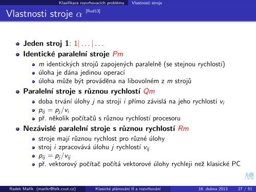 Klasické plánování II a rozvrhování