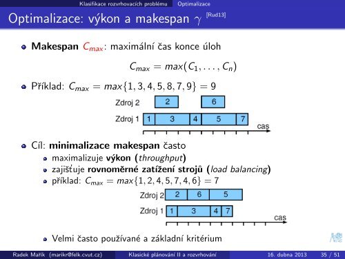 Klasické plánování II a rozvrhování