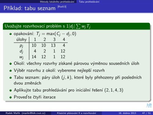 Klasické plánování II a rozvrhování