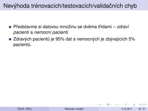 Vytežování Dat Prednáška 11 – Testování modelu: krížová validace ...