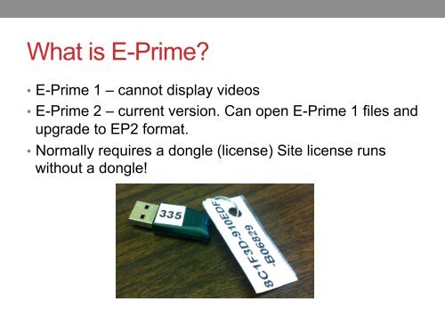 E-Prime software: