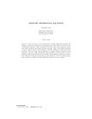 ordinary differential equations - Department of Mathematics ...