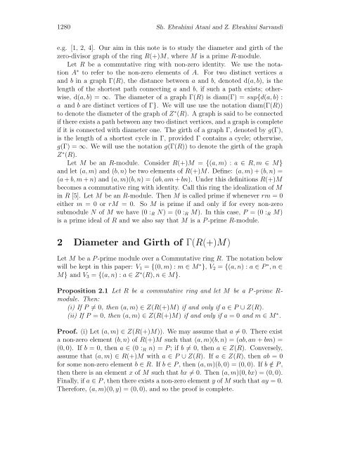 Zero-Divisor Graphs of Idealizations with Respect to Prime Modules ...