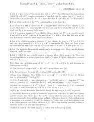 Example sheet 4, Galois Theory (Michaelmas 2005)