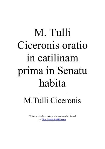 Cicero's Orations - European Americans United