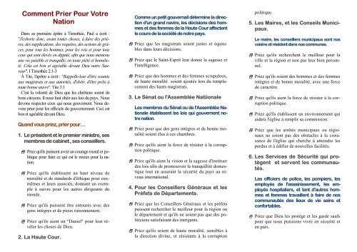 Comment prier pour votre nation - Global Tracts