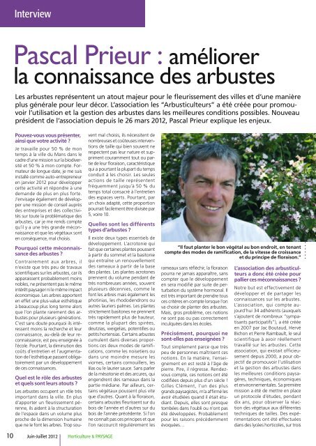 Pascal Prieur : améliorer la connaissance des arbustes