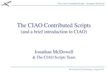 The CIAO Contributed Scripts - Chandra X-Ray Observatory (CXC)