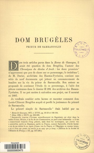 Dom Brugeles, prieur de Sarrancolin