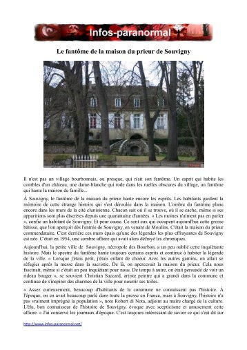 Le fantôme de la maison du prieur de Souvigny - Infos-paranormal.net