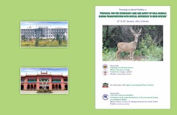 proceedings of national workshop on protocol for the veterinary care ...