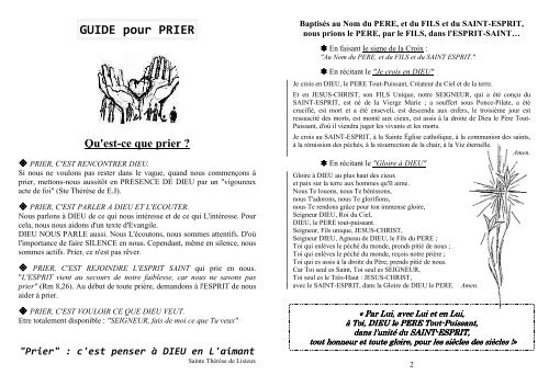 GUIDE pour PRIER - Paroisse Saint Philibert et Saint Jacques sur ...
