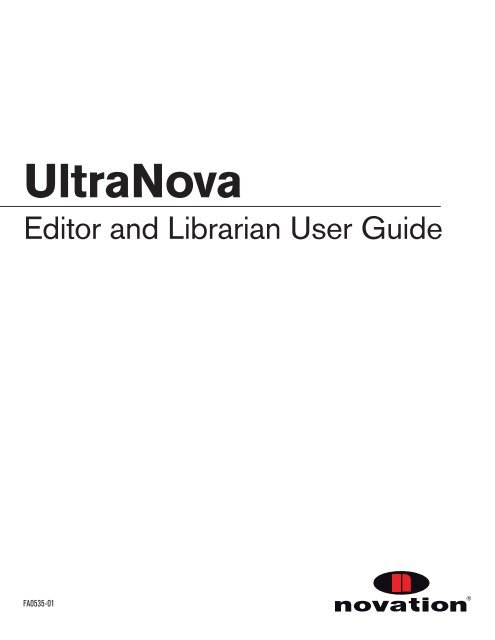 UltraNova Editor & Librarian User Guide.pdf - Novation