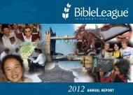 AnnuAl RepoRt - Bible League