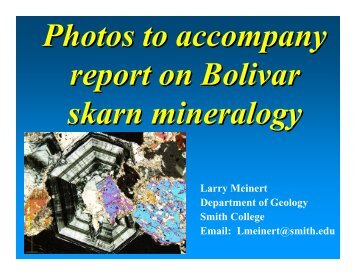 Larry Meinert Department of Geology Smith College Email ... - diabras