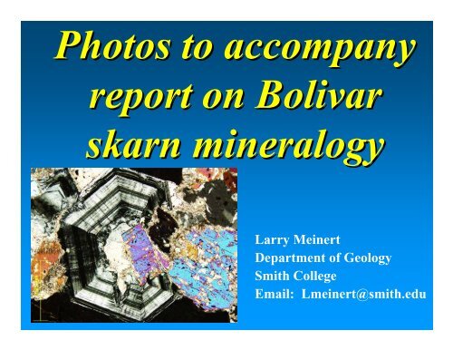 Larry Meinert Department of Geology Smith College Email ... - diabras