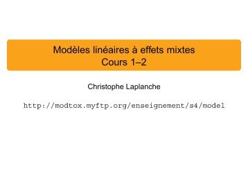 Modèles linéaires à effets mixtes Cours 1--2