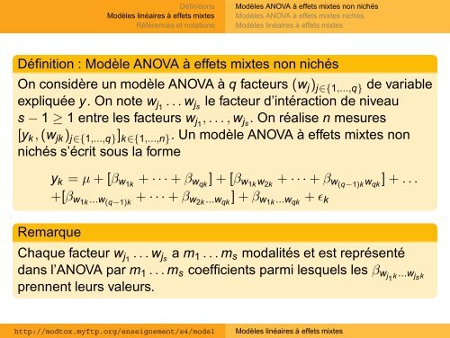 Modèles linéaires à effets mixtes Cours 1--2