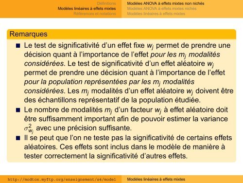 Modèles linéaires à effets mixtes Cours 1--2