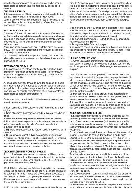 Certificat de saillie - Société Centrale Canine