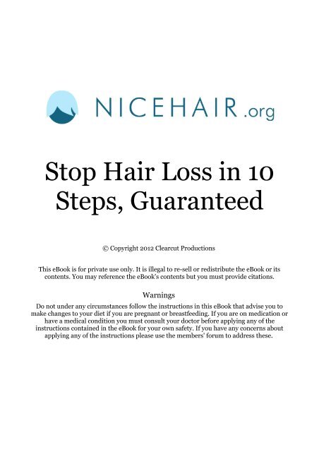 Stop Hair Loss in 10 Steps, Guaranteed - nicehair.org
