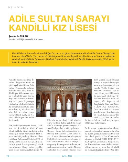 e-Dergi için tıklayınız... - İstanbul İl Milli Eğitim Müdürlüğü - Milli ...