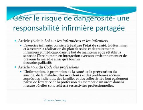 Télécharger la présentation (PDF) - Ordre des infirmières et des ...