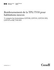 Remboursement de la TPS/TVH pour habitations neuves