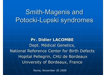 Smith-Magenis and Potocki-Lupski syndromes - Istituti