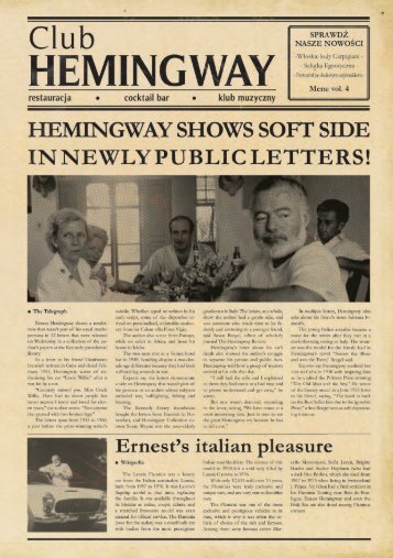 Menu - Club Hemingway