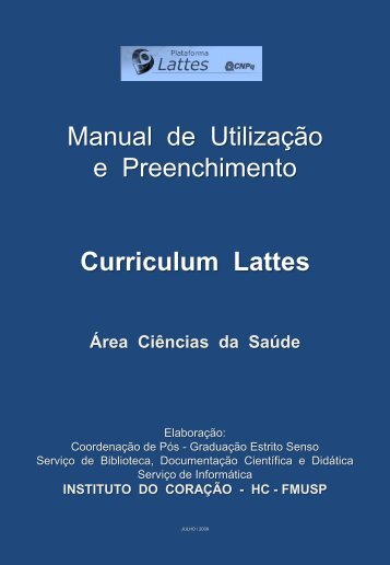 MANUAL DO USUÁRIO DO CURRICULO LATTES - Incor - USP