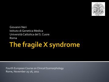 The fragile X syndrome - Istituti