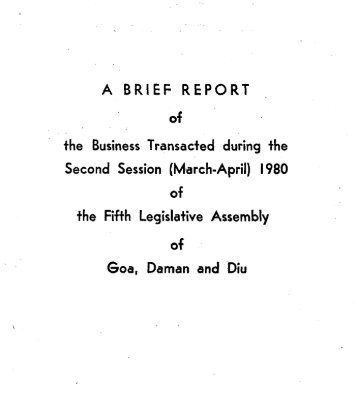 Fifth - Goa Legislative Assembly