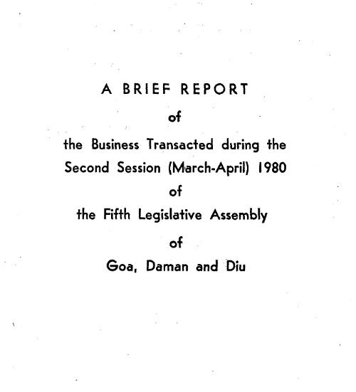 Fifth - Goa Legislative Assembly