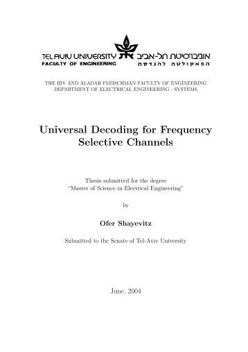 Universal Decoding for Frequency Selective Channels - ITA @ UCSD